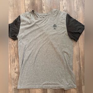 Men's Short-Sleeve Crew Tee in Heather Gray with Black Sleeves